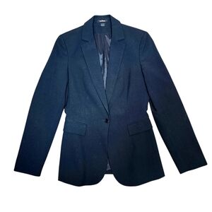 Express Long Line Classic‎ Black Blazer Tuxedo Jacket Stretch Button Pockets 6 M